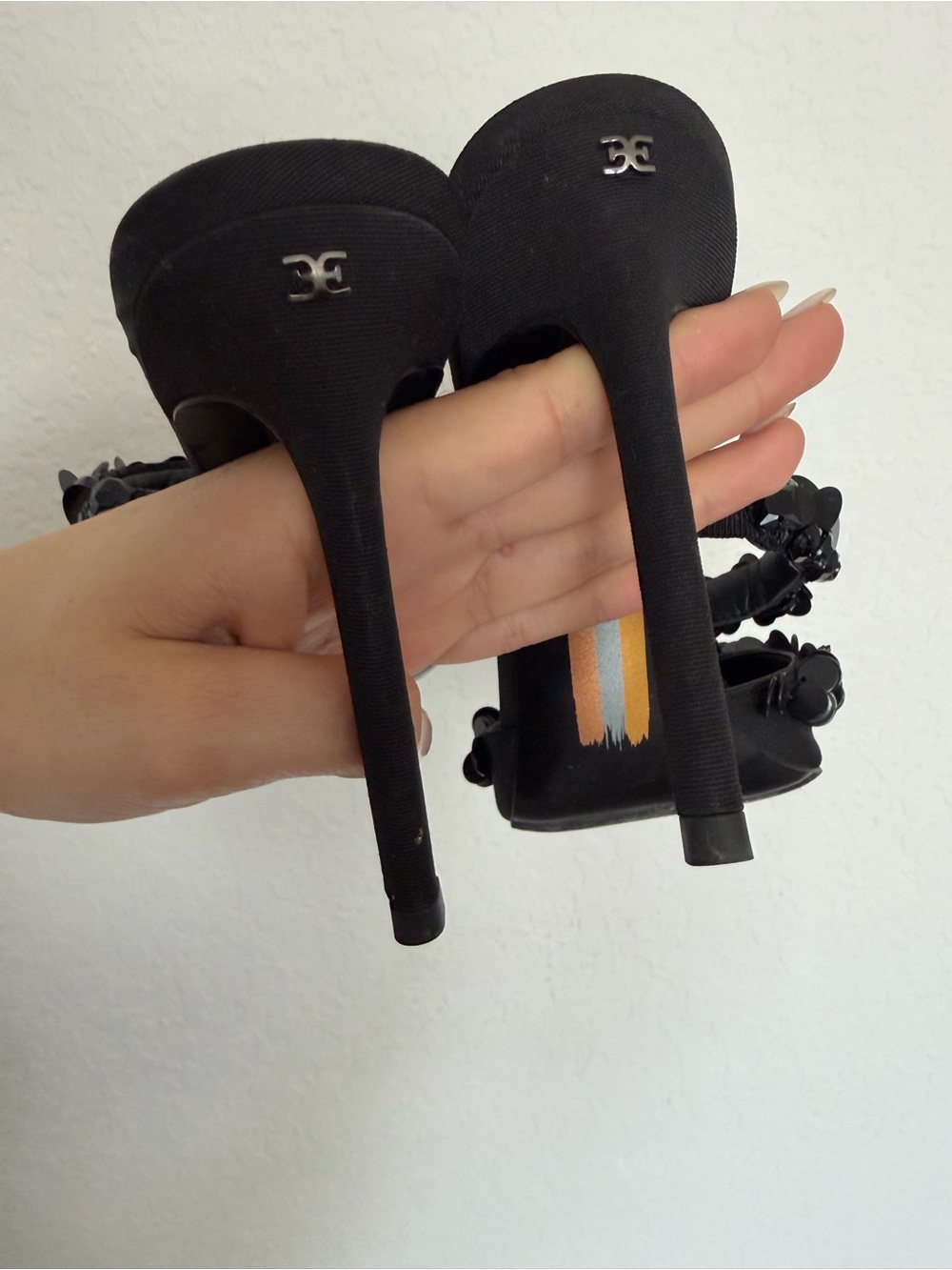 Sam Edelman Black Pointed-Toe Embellished Stiletto Mules - Picture 4 of 4